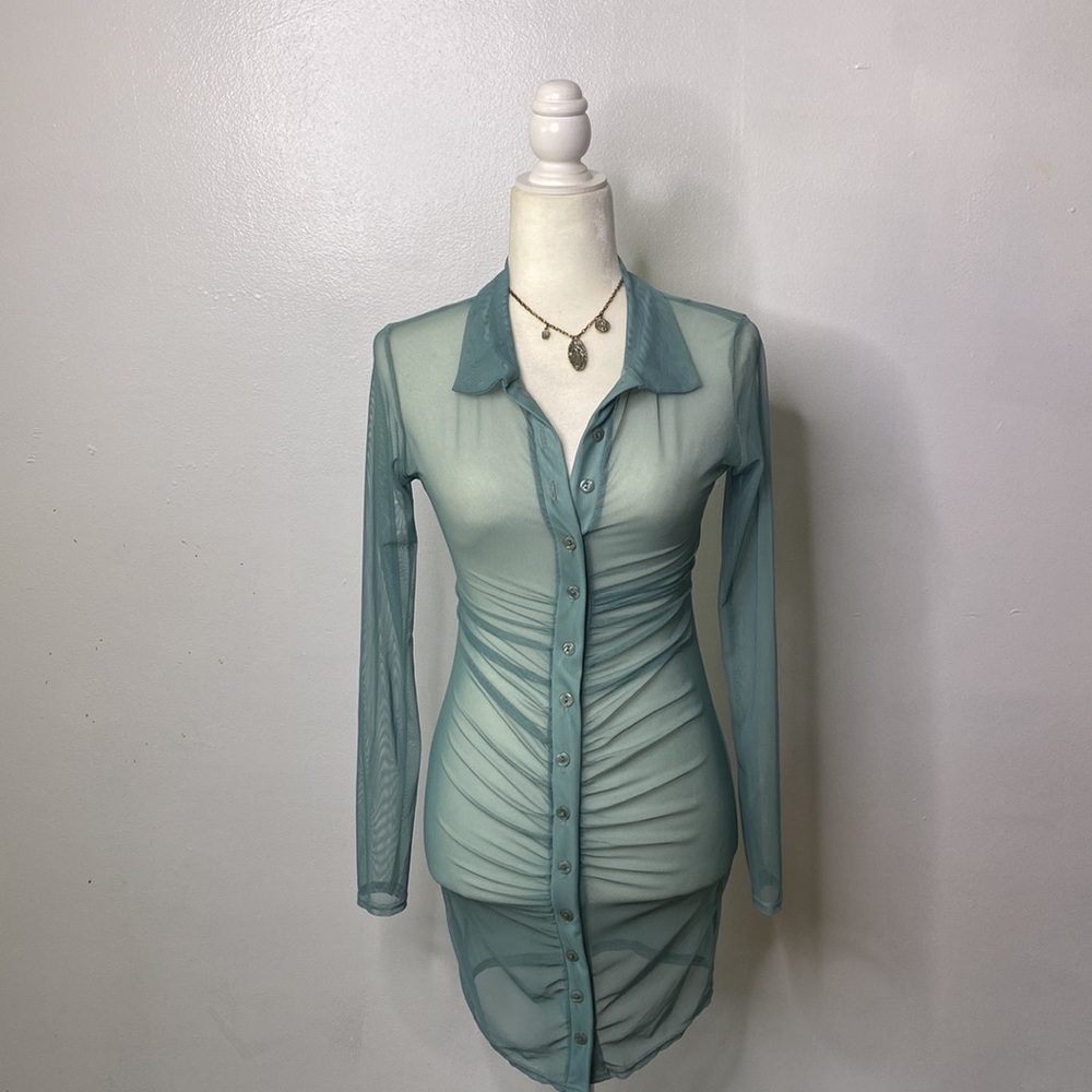 Green mesh dress